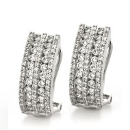 1.43 Cts. 18K White Gold Diamond Hoop Earrings